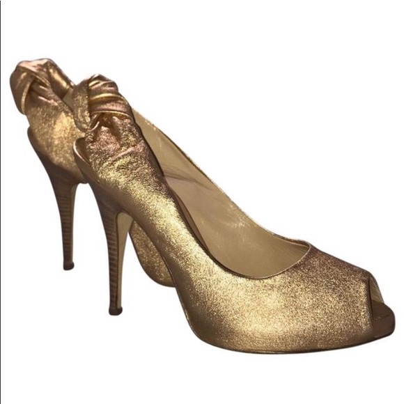 SOLDGiuseppe Zanotti Rose Gold Slingbacks 37.5 - Picture 1 of 8